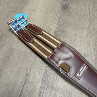 Padded Leather Girth, x3 d rings, 2x els, 0 tags *like new/xc, v.mnr scuffs, residue
