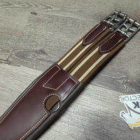 Padded Leather Girth, x3 d rings, 2x els, 0 tags *like new/xc, v.mnr scuffs, residue
