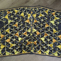 Quilt Satin Dressage Saddle Pad, piping *xc/vgc, mnr puckers, dirt?stains, sparkles, hair, curled corners
