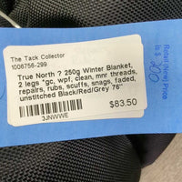 250g Winter Blanket (no neck), 2 legs *gc, wpf, clean, mnr threads, repairs, rubs, scuffs, snags, faded, unstitched
