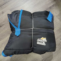 Med Quilt Stable Blanket, 0 tail/legs *vgc, clean, loose/unstitched, mnr rubs
