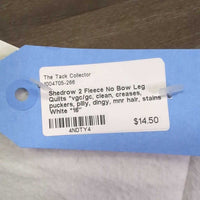 2 Fleece No Bow Leg Quilts *vgc/gc, clean, creases, puckers, pilly, dingy, mnr hair, stains
