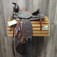 12" Western Rawhide LEADLINE Only - Western Saddle, 2x: Latigos & Tapadero Stirrups

