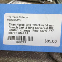 Titanium 14 mm French Link 2 Ring Universal Bit, Center Lozenge *new
