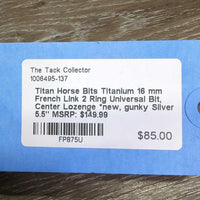 Titanium 16 mm French Link 2 Ring Universal Bit, Center Lozenge *new, gunky
