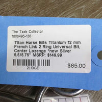 Titanium 12 mm French Link 2 Ring Universal Bit, Center Lozenge *new
