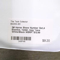 3# Horse Show Number Set,4 Elastics, folder, bag *new
