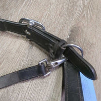 Padded Leather Halter, bling, adj, snap *vgc, clean & mnr dirt, creases & folds, elastic keeper
