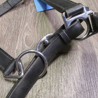Padded Leather Halter, bling, adj, snap *vgc, clean & mnr dirt, creases & folds, elastic keeper
