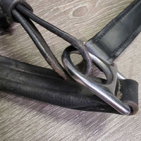 Padded Leather Halter, bling, adj, snap *vgc, clean & mnr dirt, creases & folds, elastic keeper
