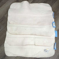 4 Fleece No Bow Leg Quilts *fair, clean, stained, thinned, creases, dingy, v.pilly, mnr hair, threads
