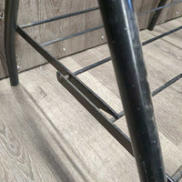 Metal Folding Saddle Stand, wire bottom rack, nylon loops *vgc, dusty, scuffs
