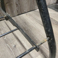 Metal Folding Saddle Stand, wire bottom rack, nylon loops *vgc, dusty, scuffs
