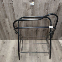 Metal Folding Saddle Stand, wire bottom rack, nylon loops *vgc, dusty, scuffs
