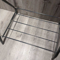 Metal Folding Saddle Stand, wire bottom rack, nylon loops *vgc, dusty, scuffs
