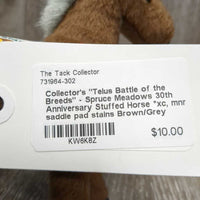 Collector's "Telus Battle of the Breeds" - Spruce Meadows 30th Anniversary Stuffed Horse *xc, mnr saddle pad stains
