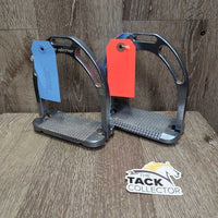 Wide Base Metal Stirrup Irons *vgc, clean, mnr dirt, residue, scuffs, dents
