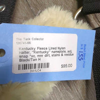 Fleece Lined Nylon Halter, "Kentucky" nameplate, adj, snap *xc, mnr dirt, stains & residue
