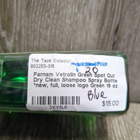 Vetrolin Green Spot Out Dry Clean Shampoo Spray Bottle *new, full, loose logo
