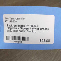 Pr Fleece Fingerless Gloves / Wrist Braces, bag, tags *new
