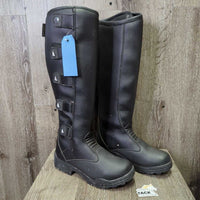 Tall Winter Riding Boots, Velcro Tabs, box *vgc, residue, dirt, stains, creases
