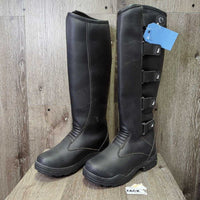 Tall Winter Riding Boots, Velcro Tabs, box *vgc, residue, dirt, stains, creases
