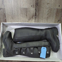 Tall Winter Riding Boots, Velcro Tabs, box *vgc, residue, dirt, stains, creases
