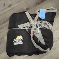Hvy High Neck Winter Blanket, 2 Legs *gc, clean, wpf, pulled piping, snags, threads, repairs, v.mnr tears, faded
