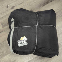 Hvy High Neck Winter Blanket, 2 Legs *gc, clean, wpf, pulled piping, snags, threads, repairs, v.mnr tears, faded

