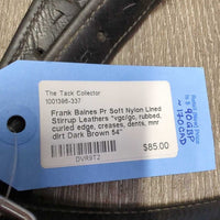 Pr Soft Nylon Lined Stirrup Leathers *vgc/gc, rubbed, curled edge, creases, dents, mnr dirt
