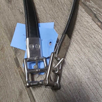 Pr Synthetic Nylon Lined Stirrup Leathers *vgc, stiff, bent, dents, rubs, mnr dirt, creases
