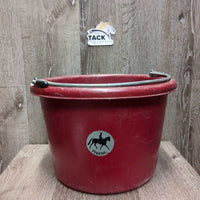 Round Plastic Bucket, handle *gc/fair, dirt, residue, scuffed, scratches, sticker, faded
