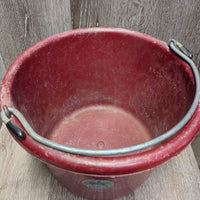 Round Plastic Bucket, handle *gc/fair, dirt, residue, scuffed, scratches, sticker, faded
