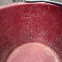 Round Plastic Bucket, handle *gc/fair, dirt, residue, scuffed, scratches, sticker, faded
