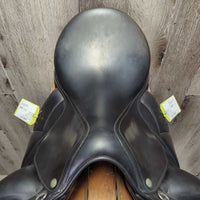 18" MW *5.25" Devoucoux Monoflap Dressage Saddle, Green Devoucoux Cover, Foam Panels, Lg Exterior Front Blocks, Flaps: 16"L x 11"W Serial #: 1171 07 18 3A PX410 PX315 PXLUZ
