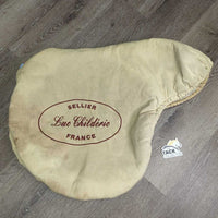 Thick Fleece Lined Cotton Saddle Cover *gc, clean, stained, clumpy, older, weak/broken elastic, mnr hair
