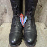 Field Boots, Zipper, cardboard & black plastic forms, box *xc/vgc, clean, mnr film, scuffs, v.puckered & streched-L
