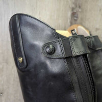 Field Boots, Zipper, cardboard & black plastic forms, box *xc/vgc, clean, mnr film, scuffs, v.puckered & streched-L
