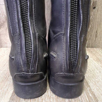 Field Boots, Zipper, cardboard & black plastic forms, box *xc/vgc, clean, mnr film, scuffs, v.puckered & streched-L
