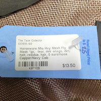 Hvy Mesh Fly Mask *gc, tear, mnr snags, dirt, hair, residue, hair, 0 ears/nose
