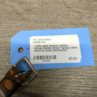 1 Only plain narrow Leather Stirrup Hobble Strap *vgc/gc, clean, dents & stains
