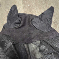 Hvy Mesh Fly Mask, ears, detach nose *gc, clean, torn velcro, snags, pilly, puckers, mnr hair
