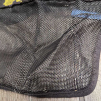 Hvy Mesh Fly Mask, ears, detach nose *gc, clean, torn velcro, snags, pilly, puckers, mnr hair
