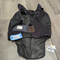 Hvy Mesh Fly Mask, ears, detach nose *gc, clean, torn velcro, snags, pilly, puckers, mnr hair
