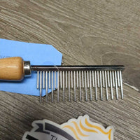 Fine Tooth Mane Comb ? Cat Shedding Comb, Wood Handle *like new
