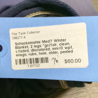 Med? Winter Blanket, 2 legs *gc/fair, clean, v.faded, discolored, mnr/0 wpf, snags, rubs, hole, older, peeled, aplique
