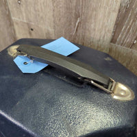 Plastic Hat Carrying Box, mirror *gc, older, dirty, hair, scratches, scuffs, residue, rust
