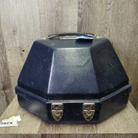 Plastic Hat Carrying Box, mirror *gc, older, dirty, hair, scratches, scuffs, residue, rust
