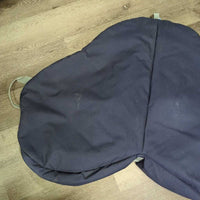 Fleece Lined Padded Saddle Carrying Bag, shoulder strap *vgc, older, snags, mnr stains, dirt/residue, rubs, hair

