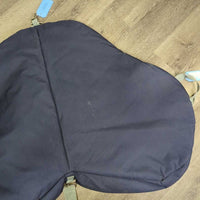 Fleece Lined Padded Saddle Carrying Bag, shoulder strap *vgc, older, snags, mnr stains, dirt/residue, rubs, hair
